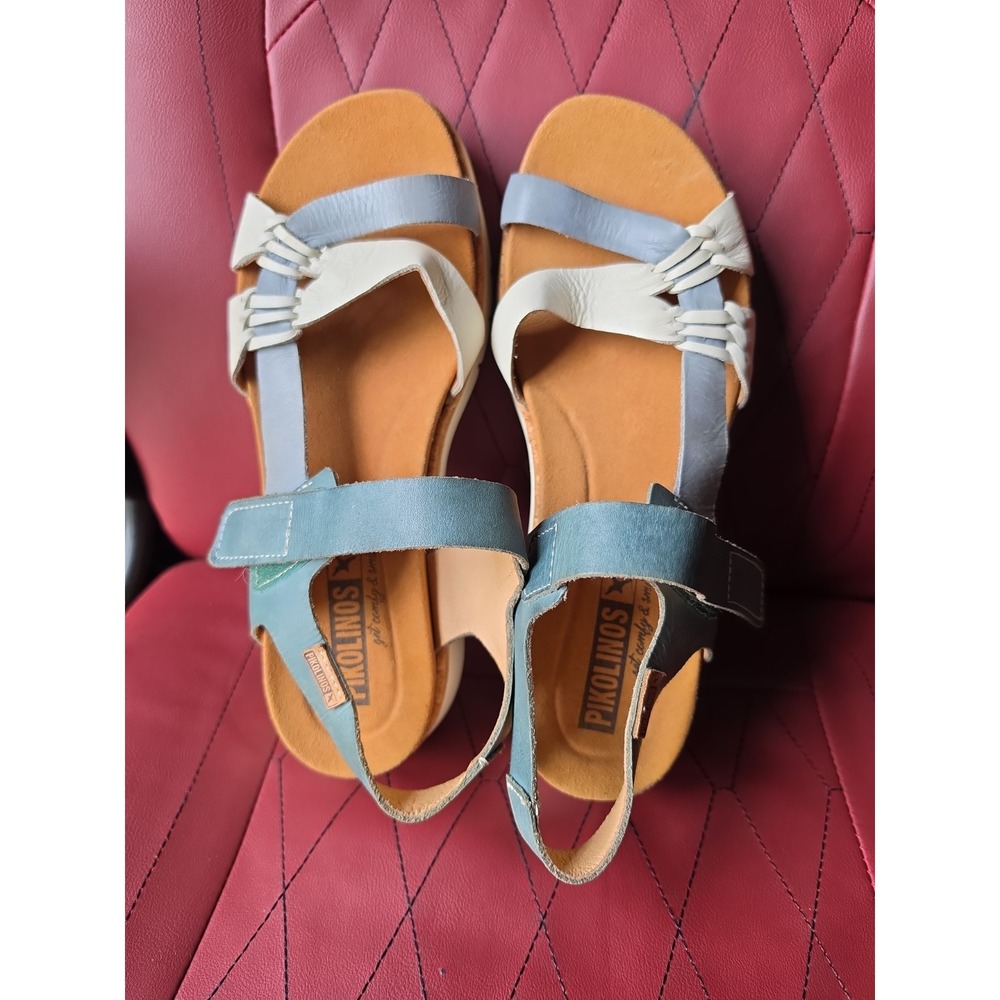 Pikolinos Palma Leather Platform Sandals Size 9.5